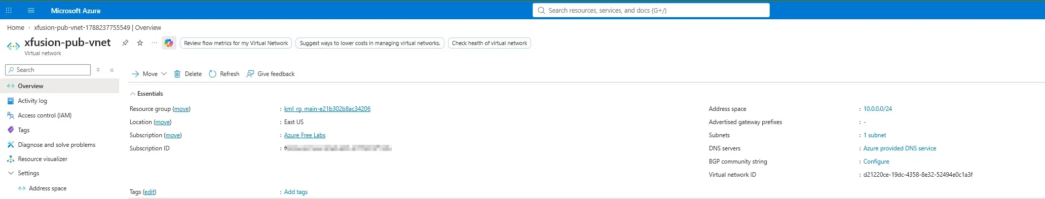 Azure VNet Configuration