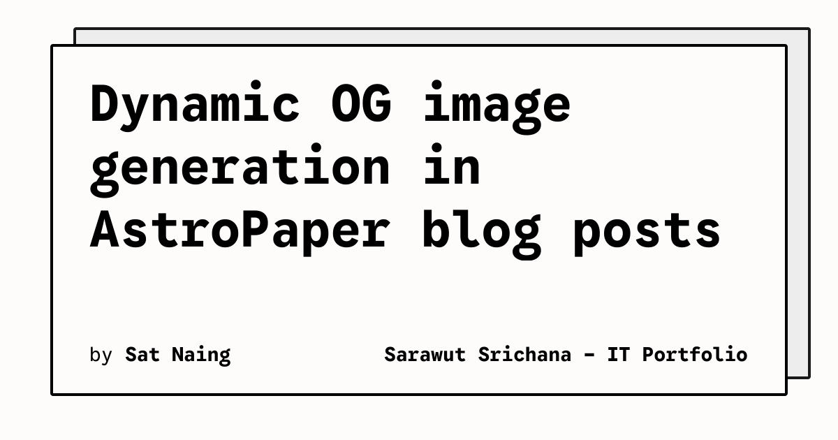 Dynamic OG image generation in AstroPaper blog posts